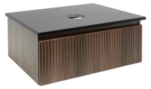 Koupelnová skříňka s deskou z umělého kamene SAT Evolution 78x30x44,8 cm ořech mat SATEVO80NATK