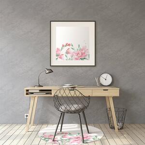 Podložka pod kancelářskou židli růžové květy