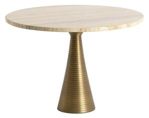 Kulatý konferenční stolek s deskou z kamene v bronzové barvě/ve světle přírodní barvě ø 50 cm Bahia – Light & Living
