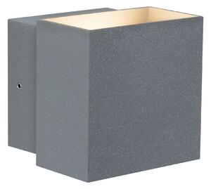 Paulmann 18002 Special Line Cybo, šedé nástěnné svítidlo se svícením nahoru-dolu, 2x3W LED 2700K, výška 9,3cm, IP65