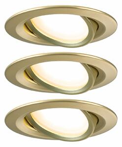 PAULMANN LED vestavné svítidlo 3-krokové-stmívatelné Nova Coin základní sada výklopné kruhové 84mm 50° Coin 3x6W 230V stmívatelné 2700K zlatá mat