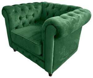 KŘESLO CHESTERFIELD, textil, zelená, černá Xora - Křesla klasická