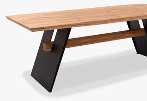 Jídelní stůl s kovovými černými nohama, 200 x 100 cm