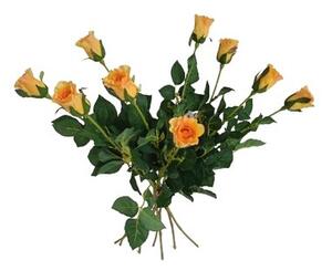 Umělá květina poupě Růže žlutá, 64 cm, 9 ks