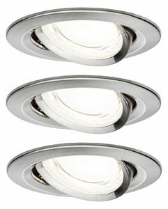 PAULMANN LED vestavné svítidlo Nova Coin 3ks sada kruhové 84mm 50° 3x2,8W 230V 4000K kov kartáčovaný