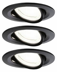 PAULMANN LED vestavné svítidlo Nova Coin 3ks sada kruhové 84mm 50° 3x2,8W 230V 4000K černá mat