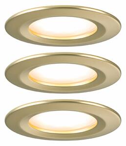 PAULMANN LED vestavné svítidlo Nova Coin základní sada nevýklopné IP44 kruhové 78mm Coin 3x6W 230V 2700K zlatá mat