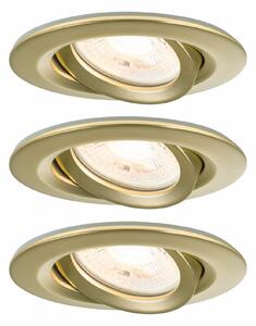 PAULMANN LED vestavné svítidlo Nova Plus 3ks sada IP65 kruhové 93mm 30° GU10 3x6W 230V stmívatelné 2700K zlatá mat