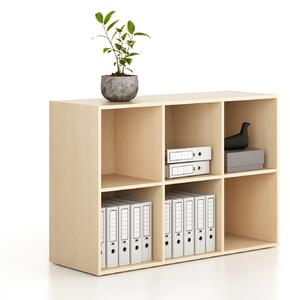 Regál FRAME, nízký, 3 sloupce, 881 x 1299 x 450 mm, bříza