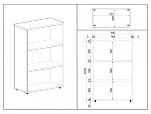 Střední skříň SimpleOffice 80 x 40 x 120 cm