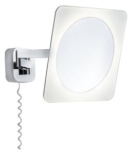 Paulmann 70468 Bela, osvětlené kosmetické zrcátko s 3 x zoom, 5,7W LED 3000K , chrom, 23x23cm