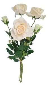 Umělá květina Růže bílá, 68 cm, 5 ks