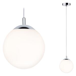 Paulmann 70895 Globe, závěsné svítidlo v kombinaci bílého skla a chromu s IP44, 1x20W E27, prům. 20cm
