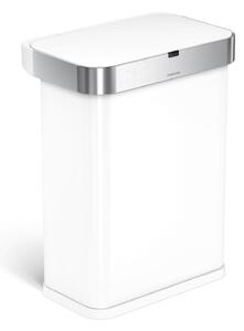 Simplehuman bezdotykový odpadkový koš SENSOR, 58 L, hlasové ovládání, bílá ocel