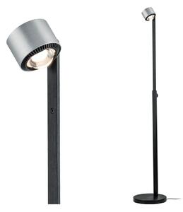 Paulmann 79717 Aldan, stojací lampa s dotykovým stmívačem, 17W LED 2700K stmívatelné, černá/broušený hliník, výška 112 až 157cm