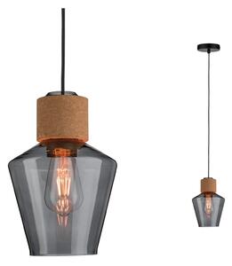 Paulmann 79740 Edla, závěsné svítidlo z korku a kouřového skla, 1x20W E27, prům. 18cm