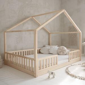 Domečková postel Housebed duo 200x140 cm - bezbarvý lak