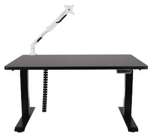 Grospol - Set: Psací stůl Alto 101 Black + držák na monitor + kryt kabelu