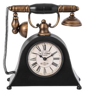 Stolní kovové hodiny ve tvaru starého telefonu - 26*9*25 cm - J-Line by Jolipa