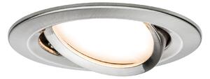 Paulmann 93446 LED Coin Nova round, kulatá bodovka v úpravě broušené oceli, 1x6W LED 2700K, prům.8,4cm