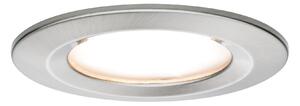 Paulmann 93457 LED Coin Nova round, kulatá bodovka v úpravě broušená ocel, 1x6W LED 2700K, prům.7,8cm, IP44