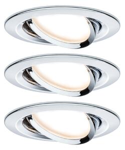 Paulmann 93470 LED Nova round, set kulatých bodovka v úpravě chrom, 3x6,5W LED 2700K GU10, 3 krokové stmívání, prům.8,4cm
