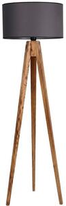 Tmavě šedá/v přírodní barvě stojací lampa s textilním stínidlem (výška 153 cm) Tripod – Opviq lights