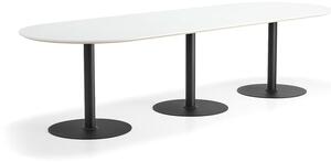 AJ Produkty Stůl METRIC, oválný, 3000x1000x720 mm, černá/bílá