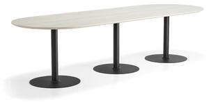 AJ Produkty Stůl METRIC, oválný, 3000x1000x720 mm, černá/jasan