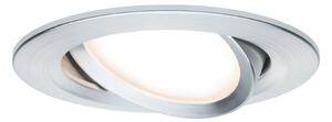 Paulmann 93902 Premium LED Slim Coin Satin, náklopná zápustná bodovka 1x6,8W LED 2700K stmívatelná, soustružený hliník, prům. 8,4cm