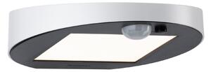 Paulmann 94247 Ryse, stříbrné nástěnné solární svítidlo se senzorem, 1,2W LED 3000K, šířka 15,4cm, IP44