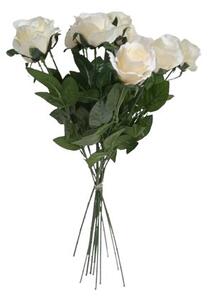 Umělá kytice Růží bílá, 67 cm, 12 ks