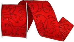 Stuha vánoční Elegant Ribbon Luxe – Carmine Glow červená 60mm x 3m (14,-Kč/m)