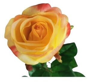 Umělá růže, žlutá, 62 cm