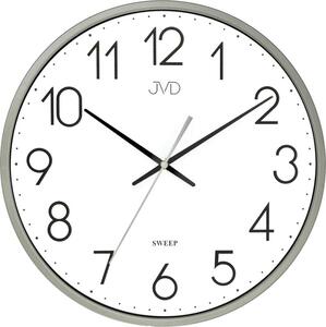 JVD Šedá nástěnné tiché netikající hodiny JVD HX8016.5 (netikající plynulý chod)