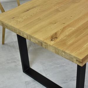 Jídelní stůl z dubového dřeva 160 x 90 cm, přírodní vzhled