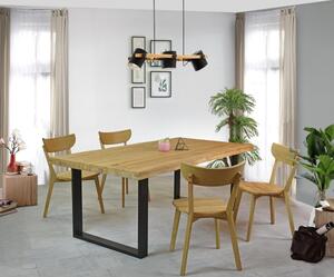 Jídelní stůl z dubového dřeva 160 x 90 cm, přírodní vzhled