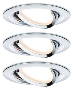 Paulmann 93488 LED Coin Nova round, set kulatých bodovek v chromové úpravě, 3x6W LED 2700K tříkrokové stmívání, prům.8,4cm