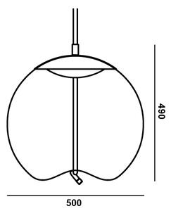 Brokis PC01016_006 Knot Sfera, závěsné svítidlo, hnědé kouřové sklo - mosaz, 14W LED 2700K stmívatelné, prům.50cm