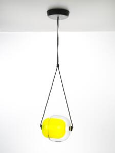 Brokis PC00937_012 Capsula, závěsné svítidlo s čirým vnějším a žlutým sklem uvnitř, 15W LED 2700K, šířka 29,5cm