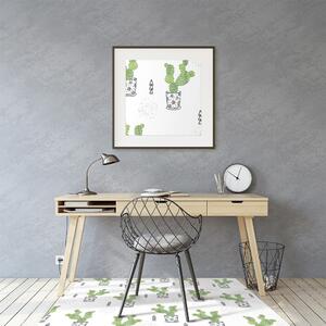 Podložka pod kolečkovou židli zelený kaktusy