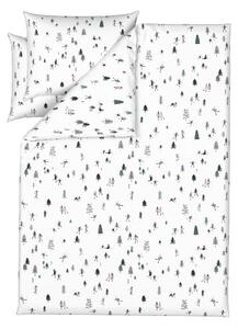 Livarno® Ložní povlečení z jemného flanelu, 240 x 220 cm, 70 x 90 cm (lyže) (100413609002)