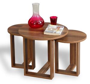 Odkládací stolek Mira Walnut, 3 ks
