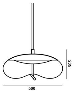 Brokis PC01017_006 Knot Disco, závěsné svítidlo, hnědé kouřové sklo - mosaz, 14W LED 2700K stmívatelné, prům.50cm