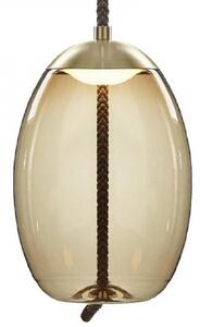 Brokis PC01018_006 Knot Uovo, závěsné svítidlo, hnědé kouřové sklo - mosaz, 14W LED 2700K stmívatelné, prům.30cm