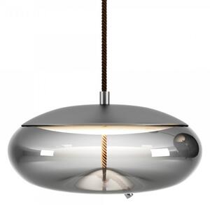 Brokis PC01017_004 Knot Disco, závěsné svítidlo, šedé kouřové sklo - černý chrom, 14W LED 2700K stmívatelné, prům.50cm