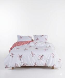 Bílé/růžové povlečení na dvoulůžko/prodloužené z bavlny Renforcé 240x220 cm Breeze Floral – Mila Home Luxury