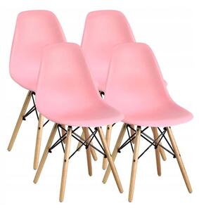 Bestent Jídelní židle 4ks růžové skandinávský styl Classic