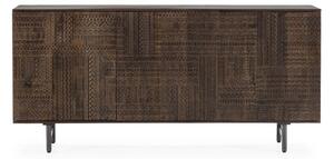 Tmavě hnědá komoda z mangového dřeva 160x75x40 cm Kalai – MOME