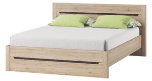 Manželská postel 140 cm Dessum 50 (dub sanremo + hnědá). 1068140